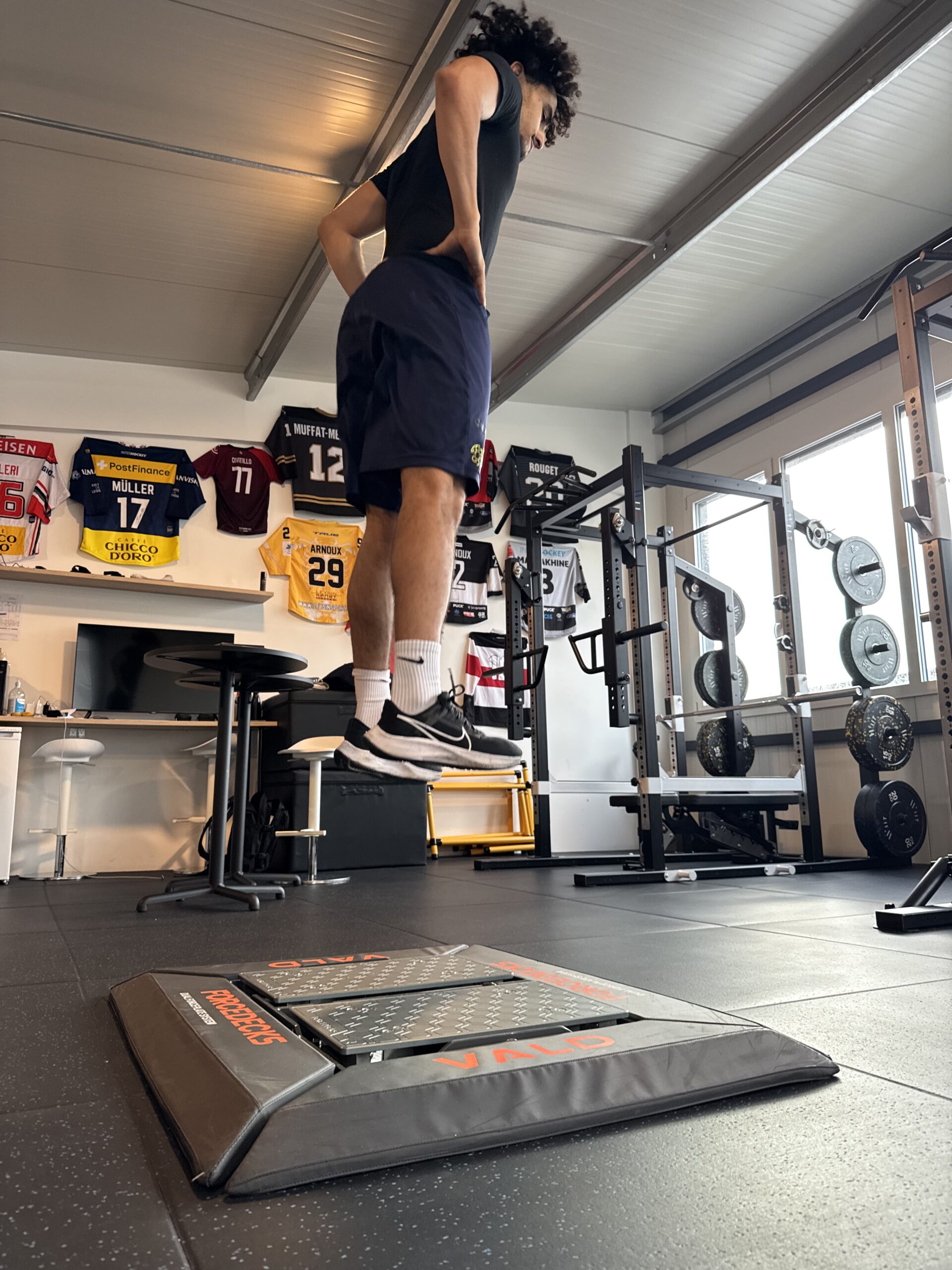 Athlete Performing a Jump during a performance testing